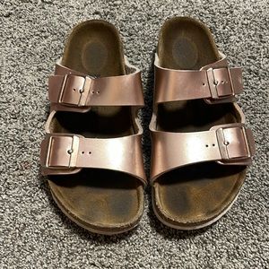 Girls Rose Gold Birkenstocks